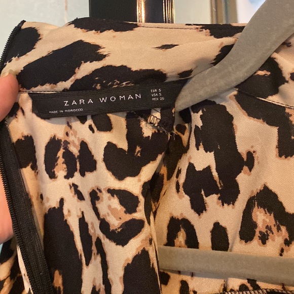 Silk Leopard Print Midi Dress with Mock Neck - Picture 6 of 6